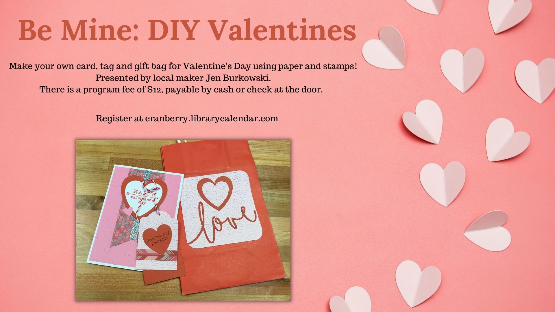 Flyer for DIY Valentines program