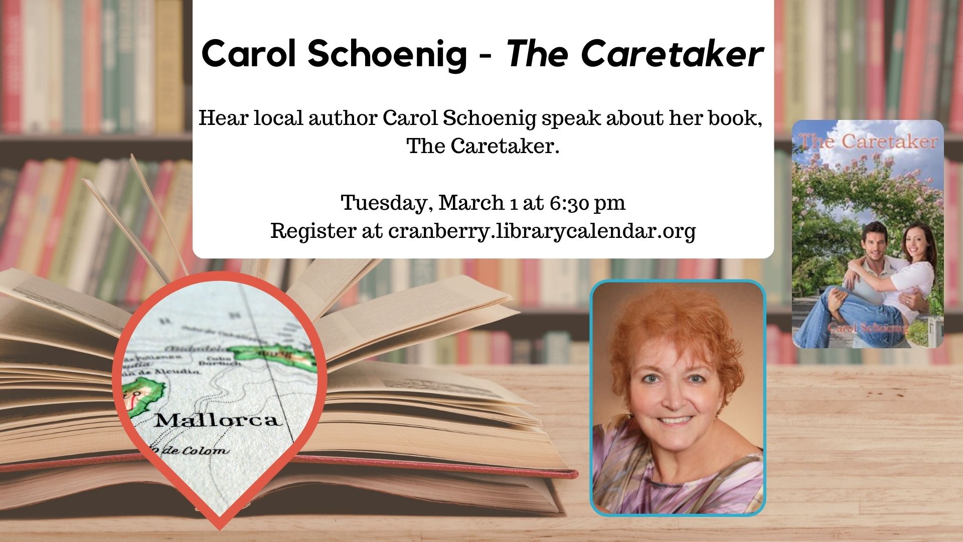 Flyer for The Caretaker with Carol Schoenig