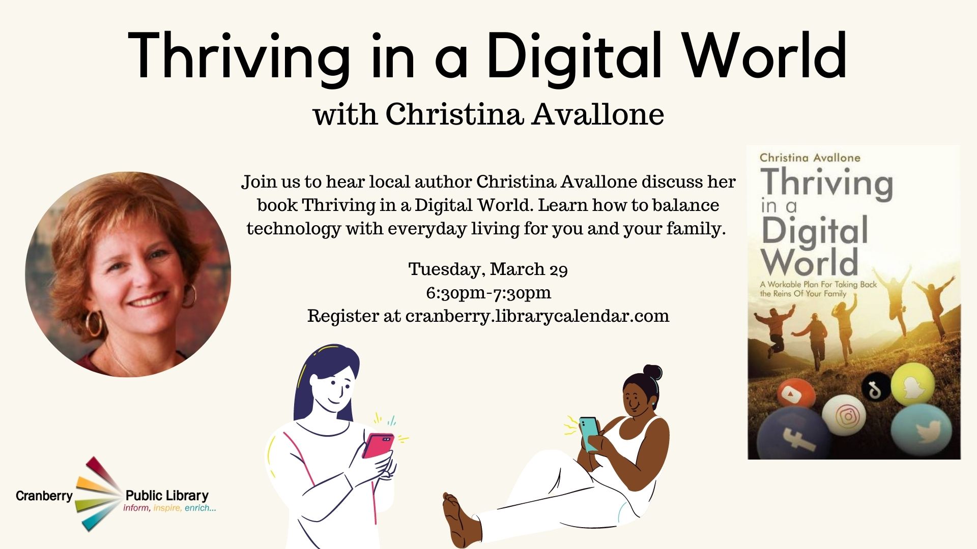 Picture of Christina Avallone and her book Thriving in a Digital World
