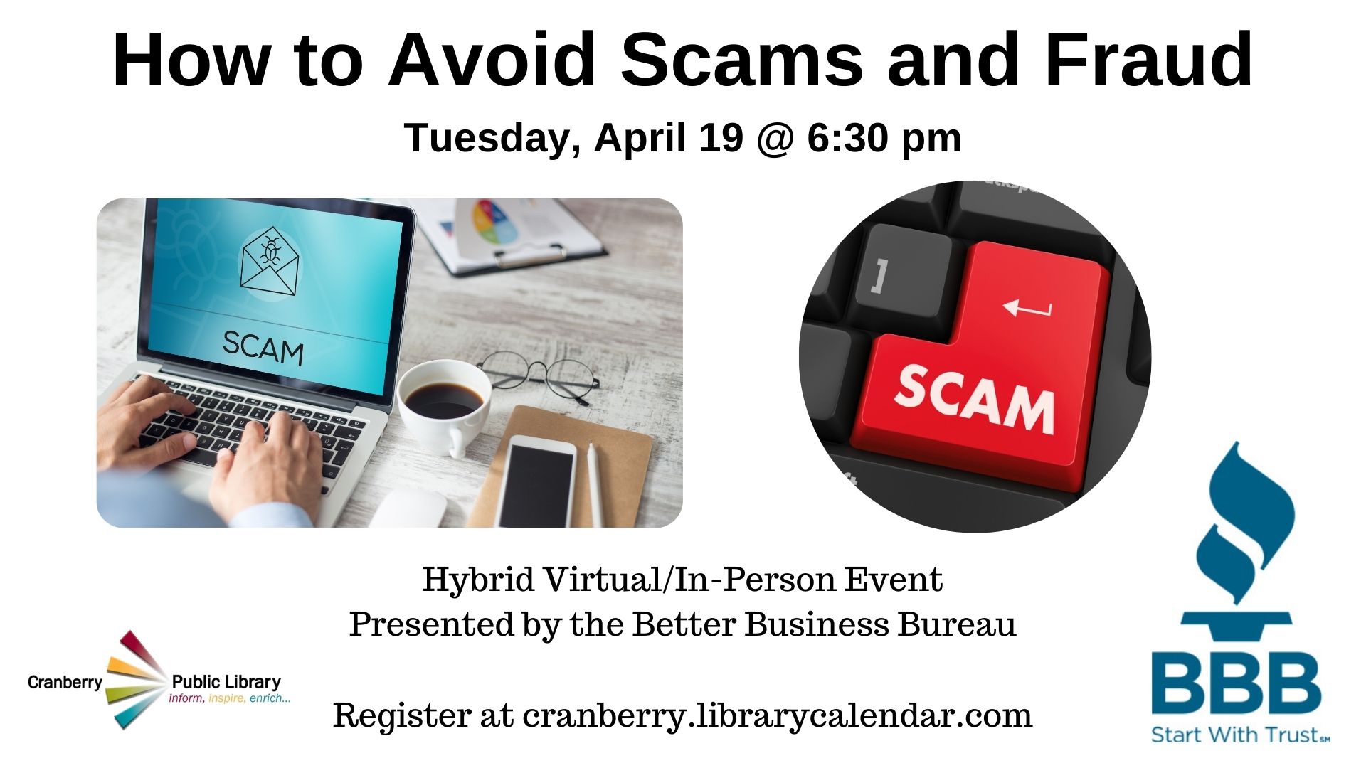 Flyer for How to Avoid Scams and Fraud program