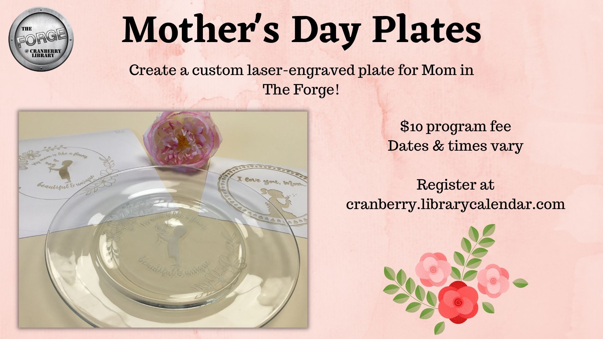 Flyer for Mother's Day Plates program