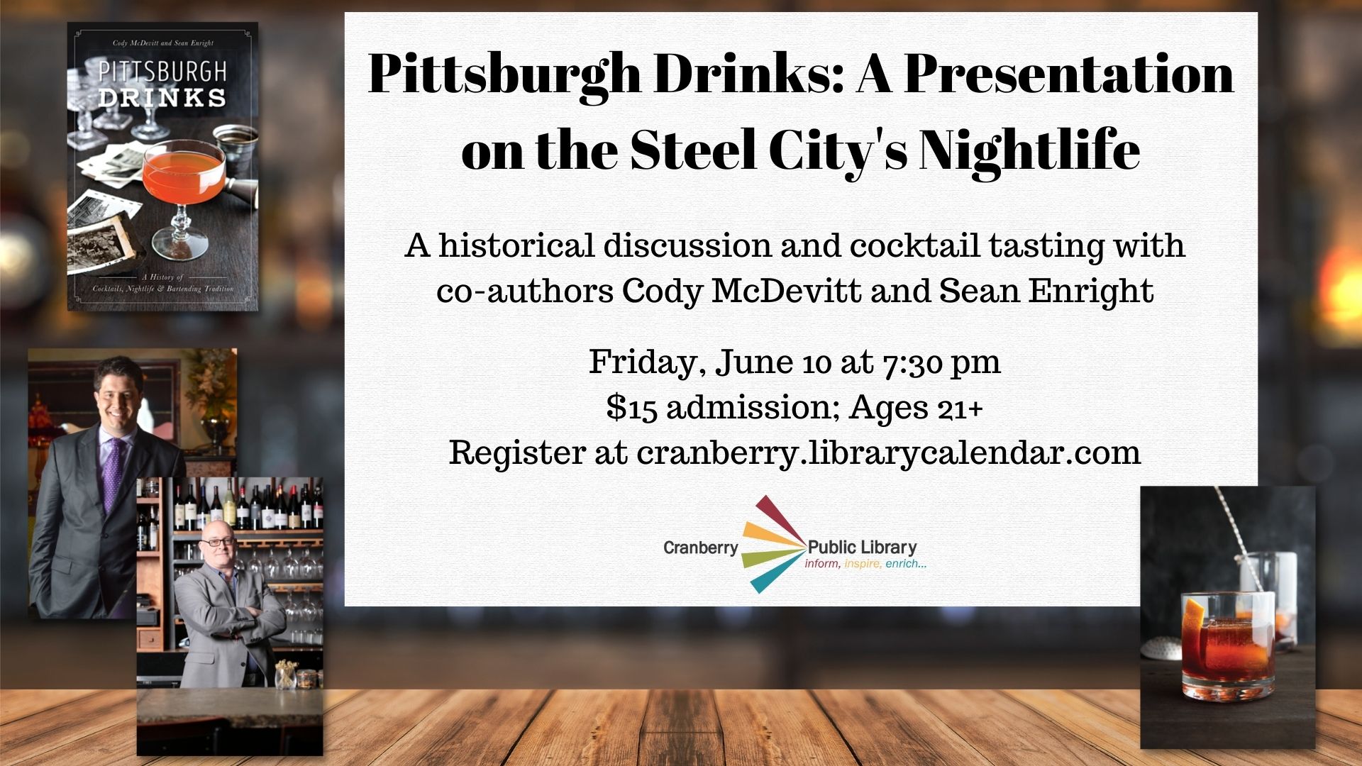 Flyer for Pittsburgh Drinks program