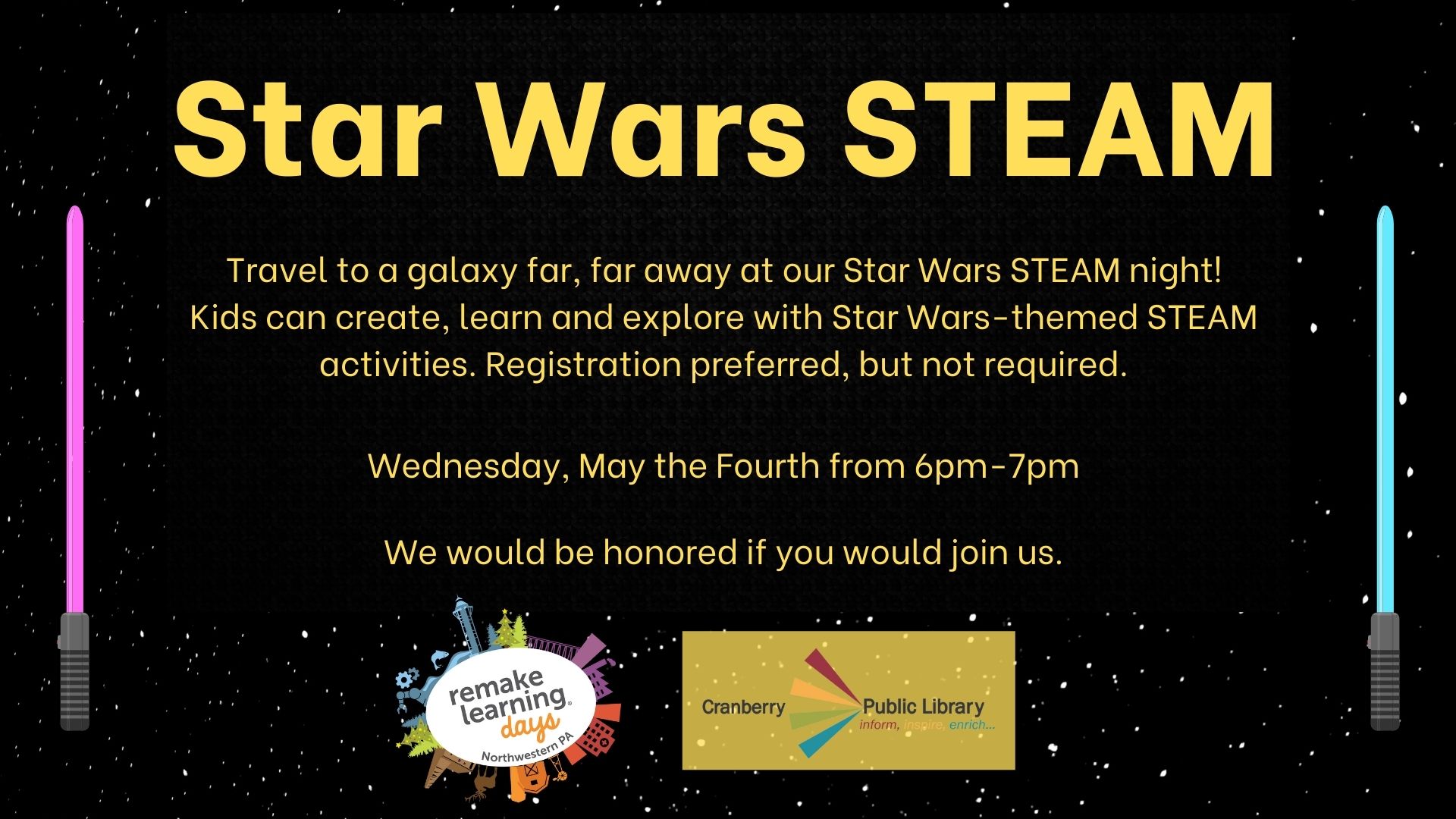 Flyer for Star Wars STEAM event