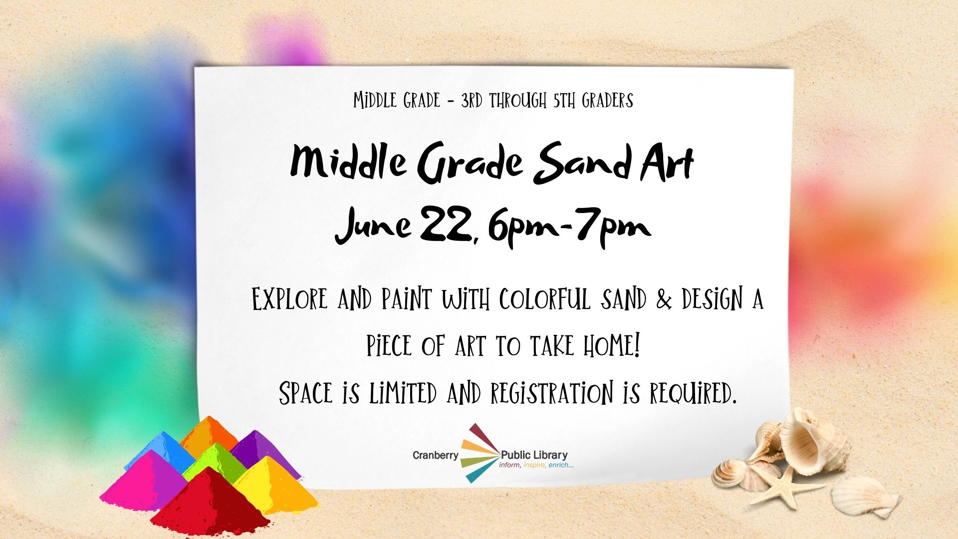 Flyer with colorful sand art