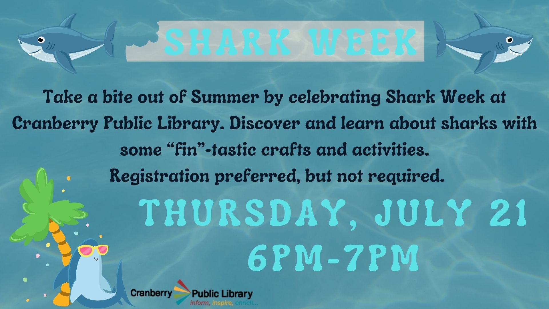 Flyer for Shark Week children's program