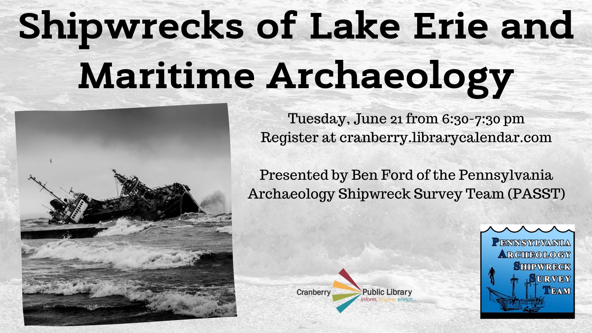 Flyer for Shipwrecks of Lake Erie program
