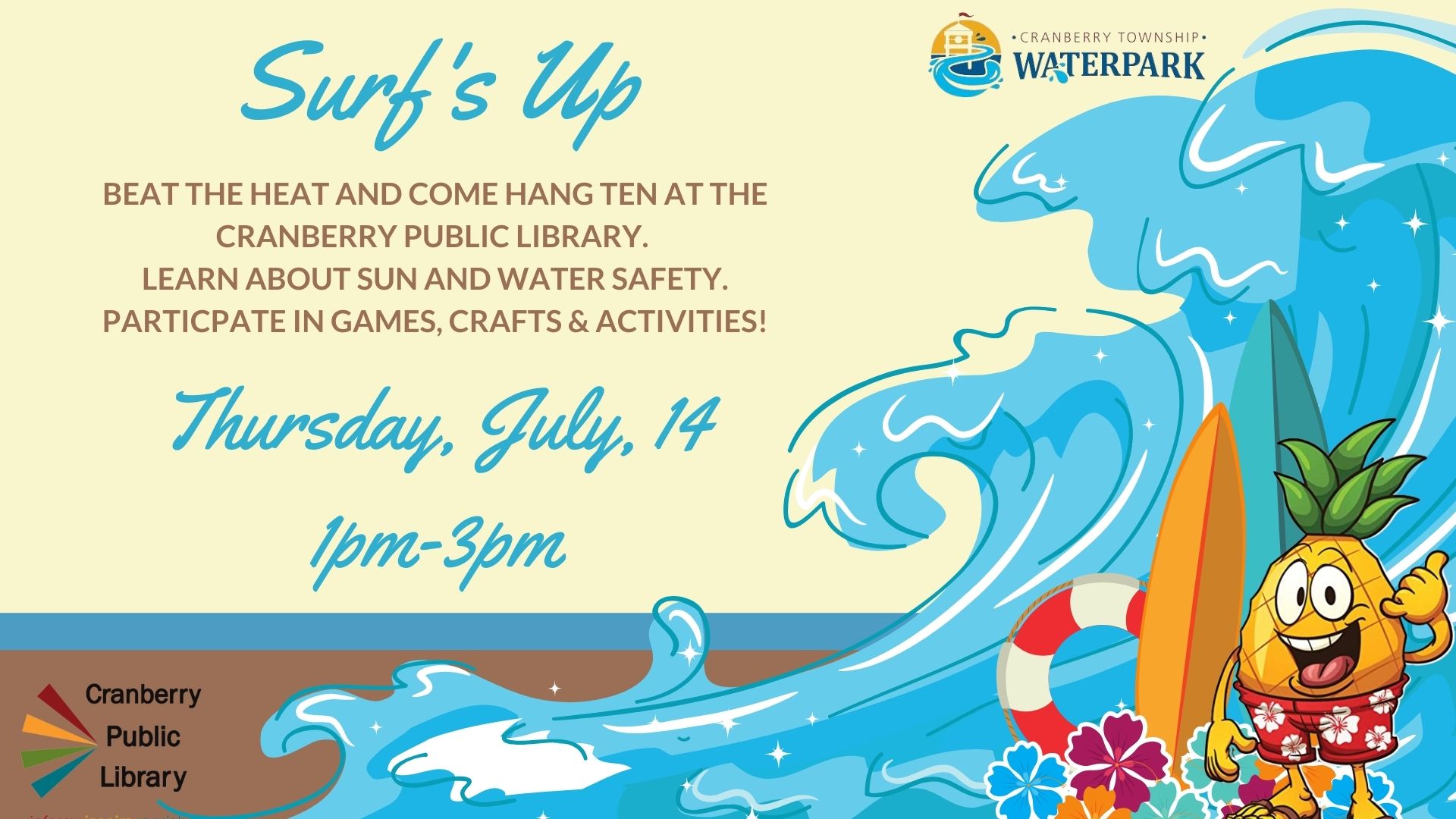 Flyer for Surf's Up children's program
