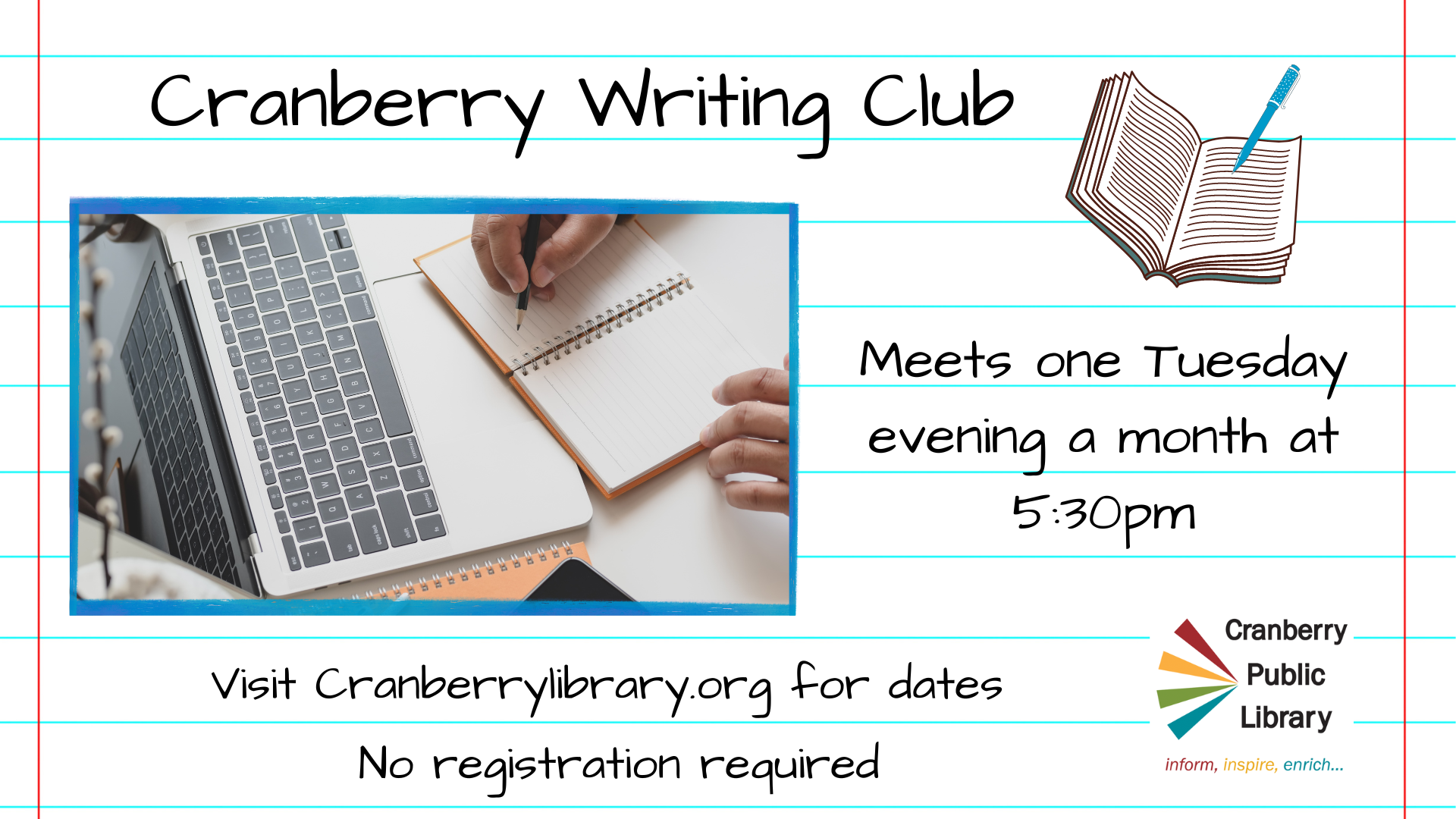 Flyer for Cranberry Writing Club