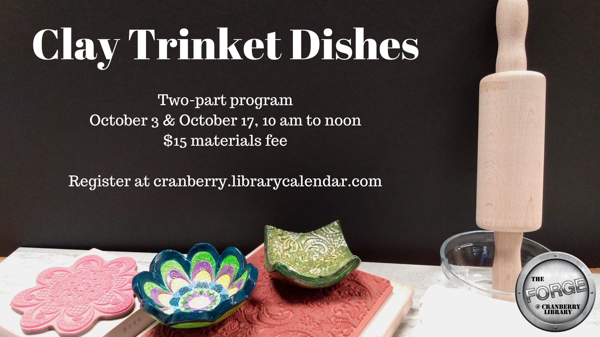 Flyer for Clay Trinket Dishes program