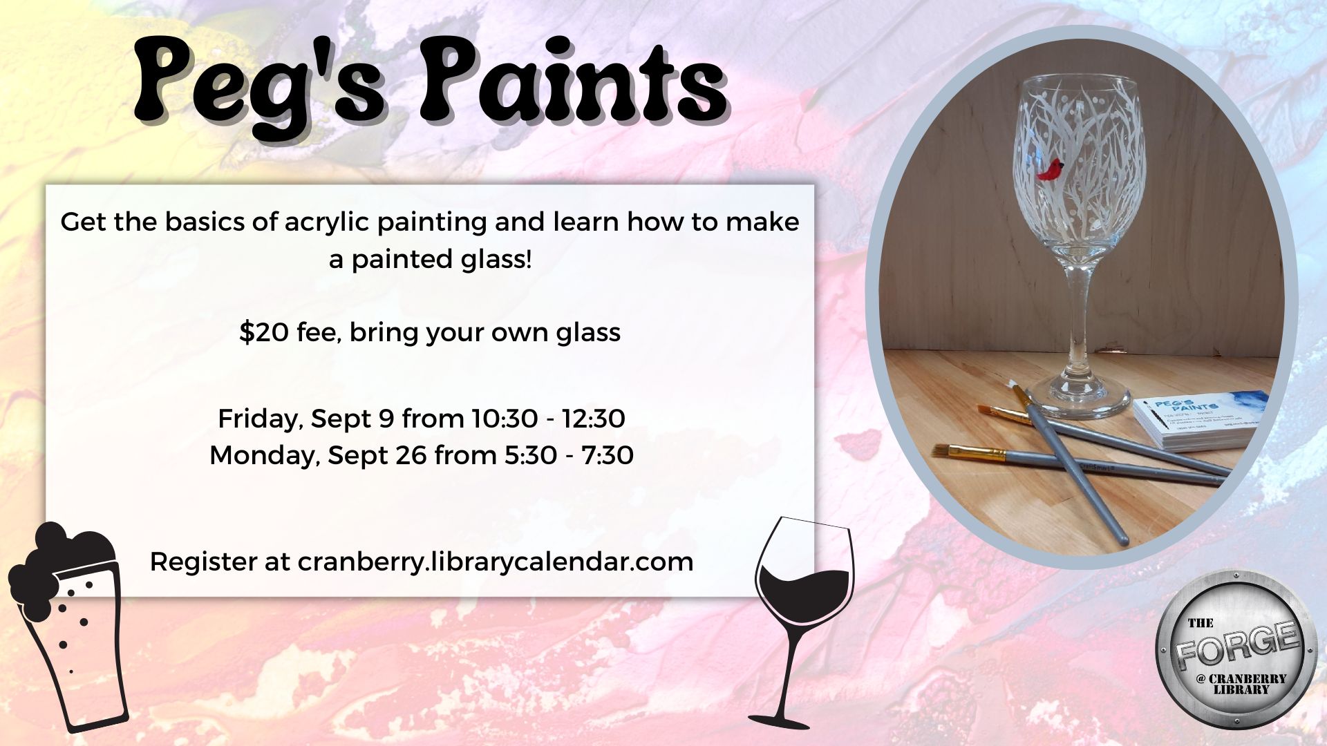 Flyer for Glass Painting class in The Forge