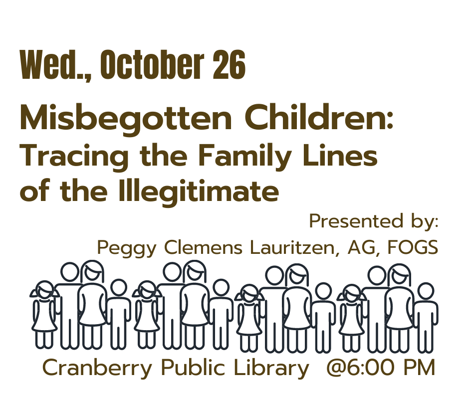 Flyer for Misbegotten Children genealogy program