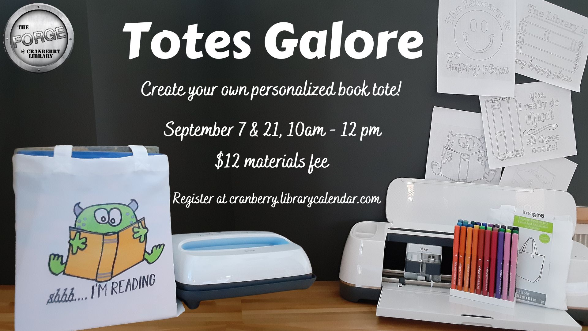Flyer for Totes Galore program in The Forge