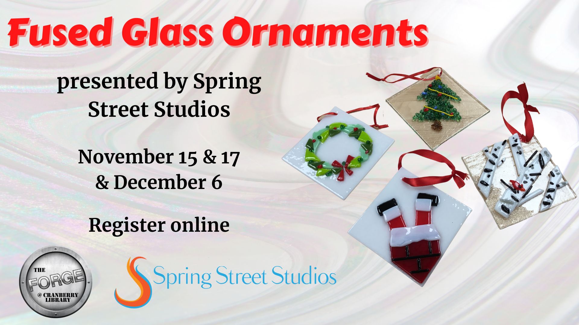 Flyer with Fused Glass Holiday Ornaments