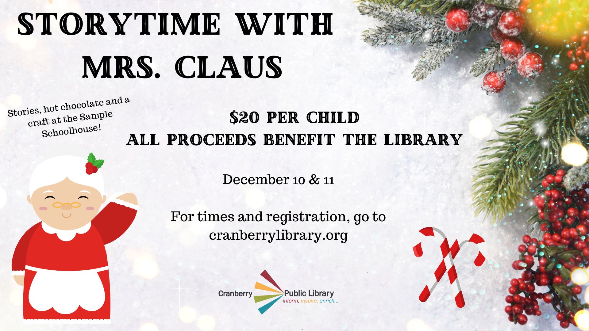 Flyer for Storytime with Mrs Claus