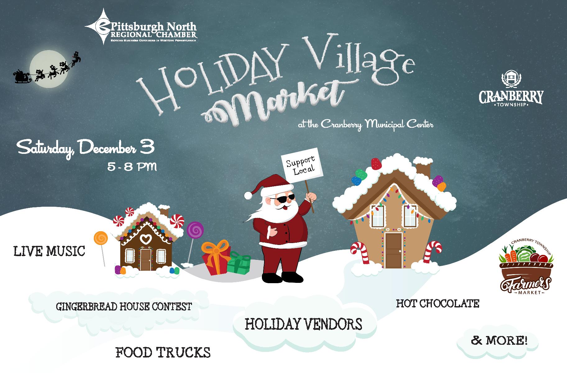 Flyer for the Holiday Village Market at the Cranberry Township Municipal Center