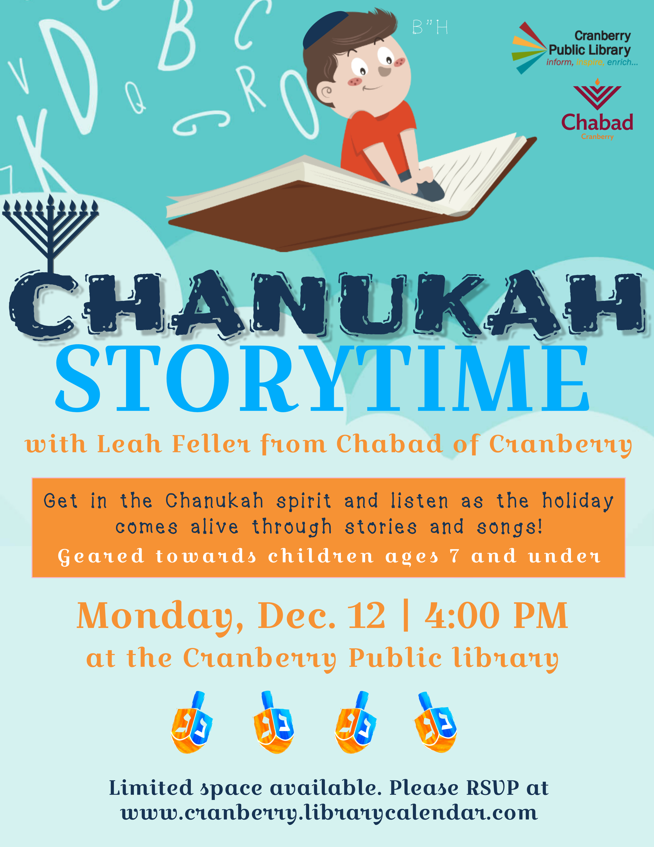 Flyer for Chanukah Storytime