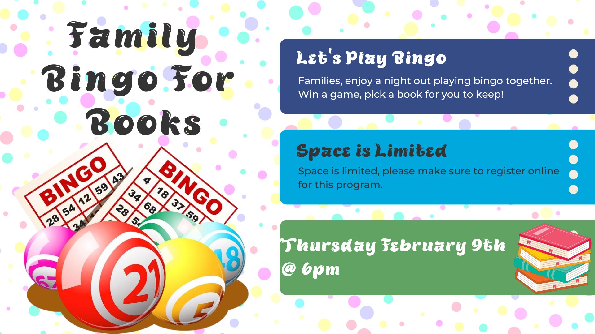 Flyer for Family Book Bingo