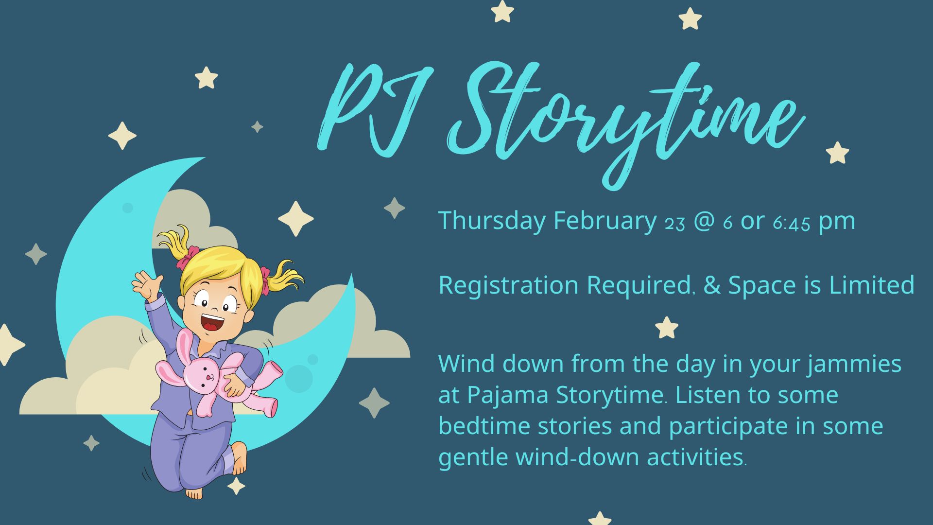 Flyer for PJ Storytime