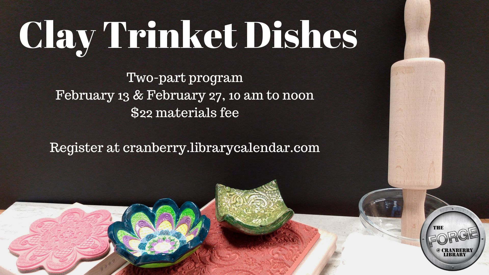 Flyer for Clay Trinket Dishes program