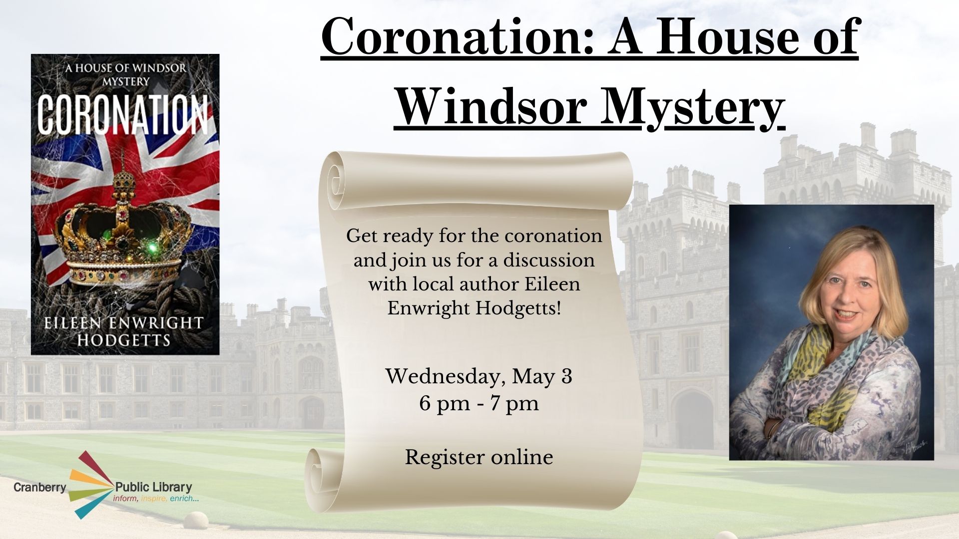 Flyer for Coronation: A House of Windsor Mystery presentation