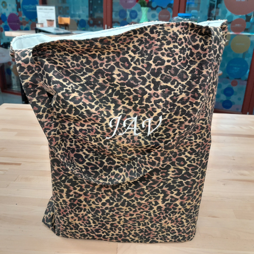 Photo of an animal print tote bag