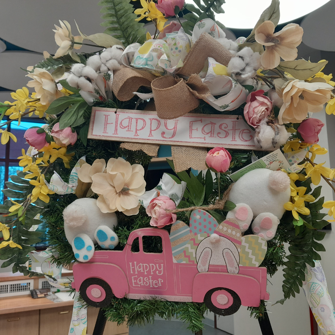 Photo of an Easter-themed repurposed wreath