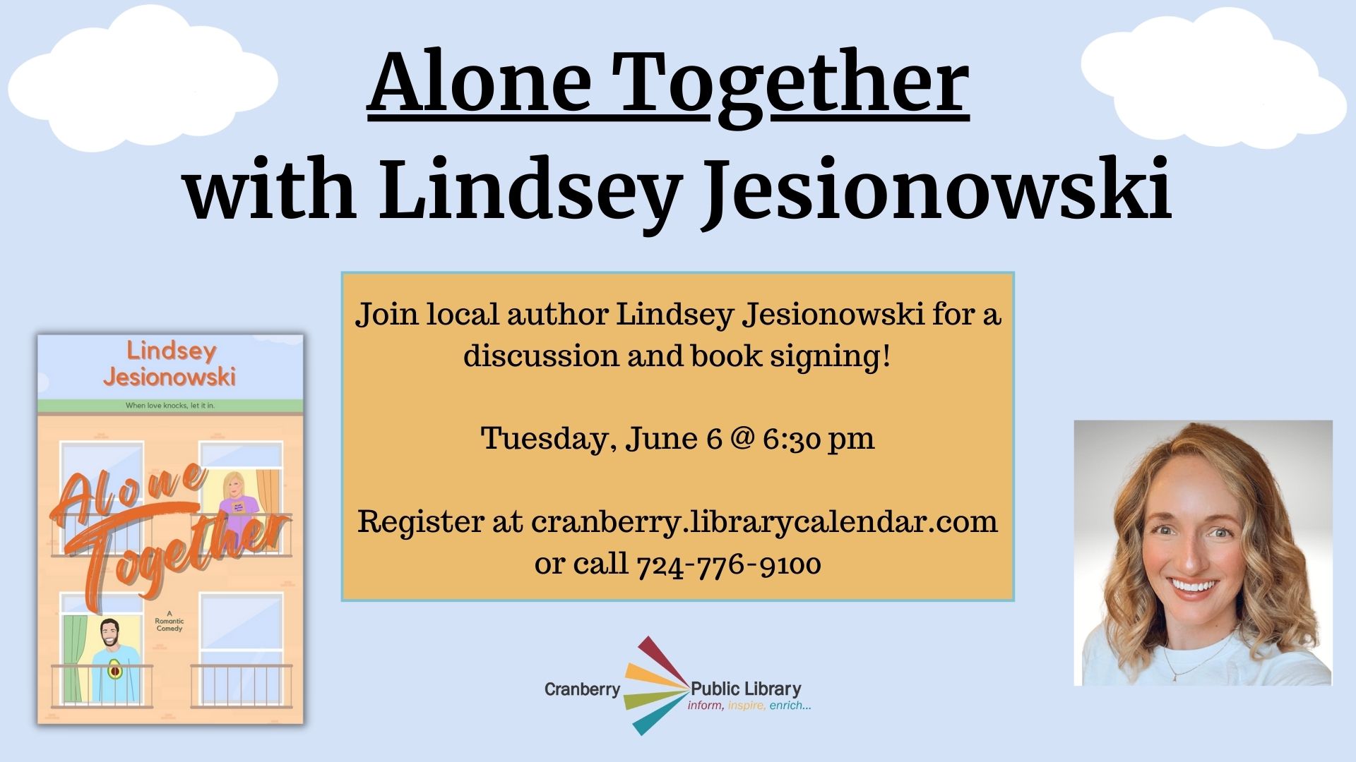 Flyer for Alone Together author talk