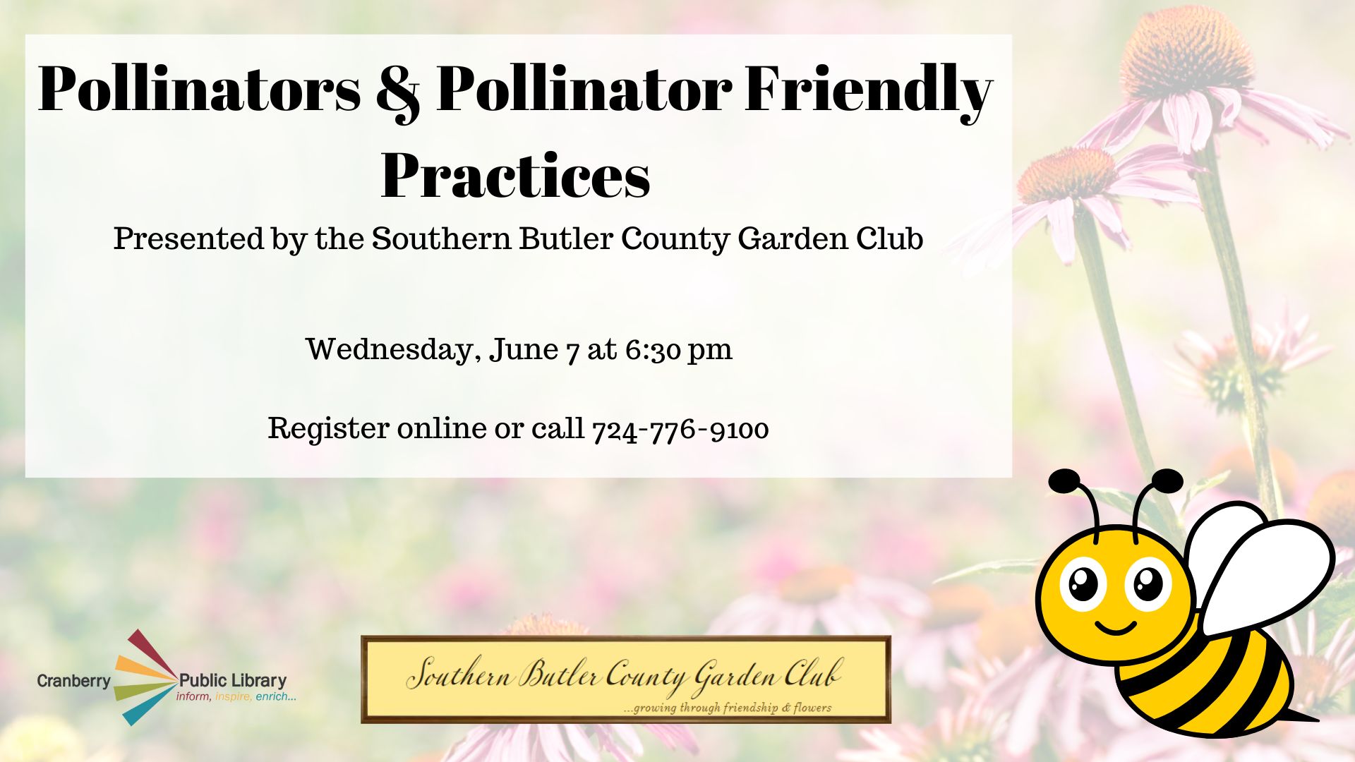 Flyer for Pollinators program