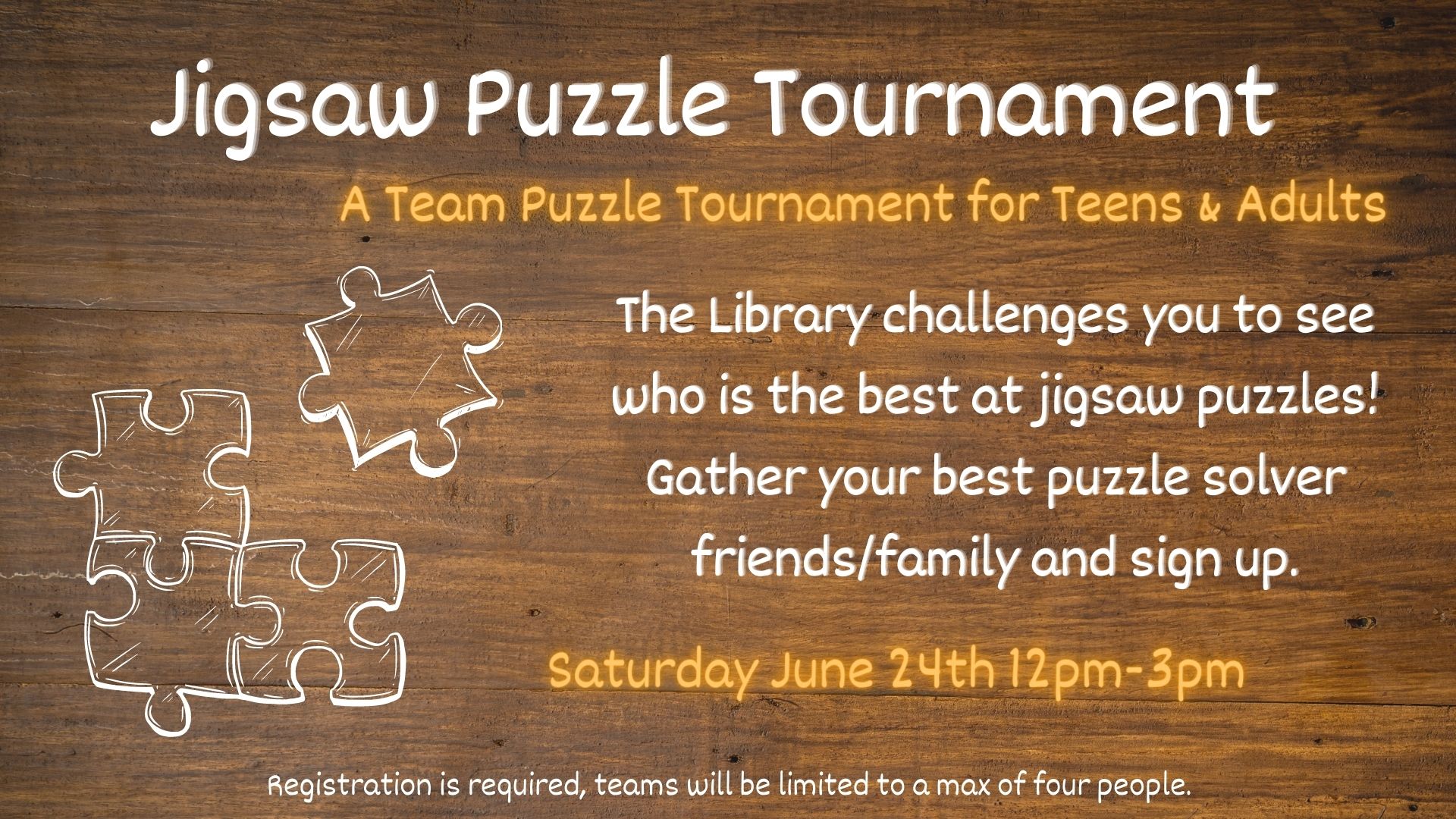 Flyer for Jigsaw Puzzle Tournament
