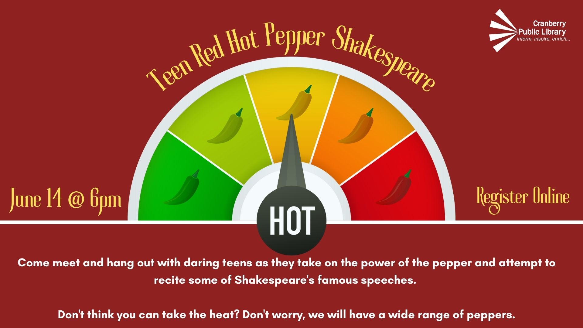 Flyer for Hot Pepper Shakespeare program