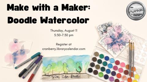 Flyer for Doodle Watercolor class