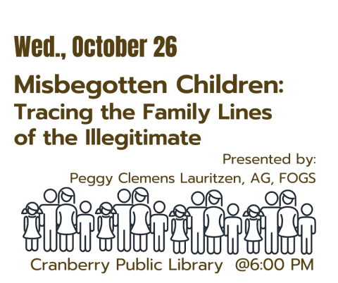 Flyer for Misbegotten Children genealogy program