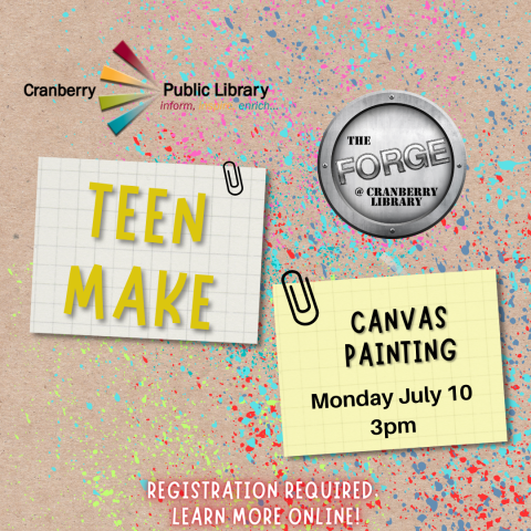 Flyer for Teen Make: Canvas Painting