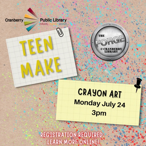 Flyer for Teen Make: Crayon Art