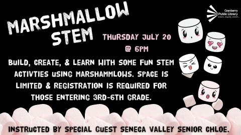 Flyer for Marshmallow STEM