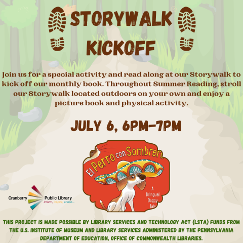 Flyer for Storywalk July 2023