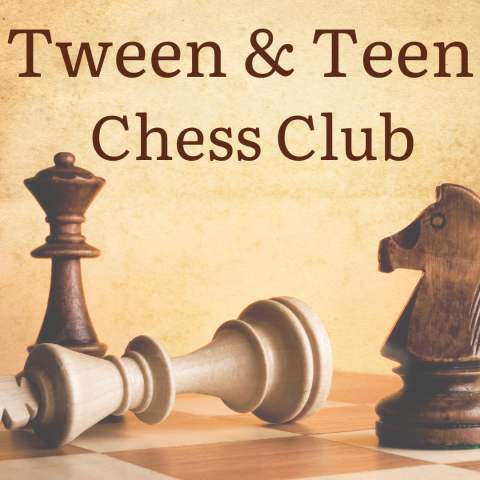 Chess Club flyer with chess pieces.