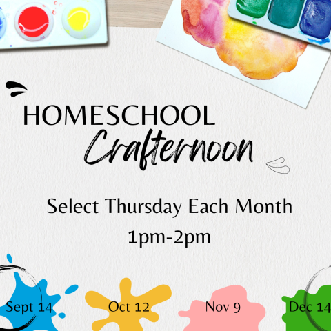 Homeschool Crafternoon flyer with paint