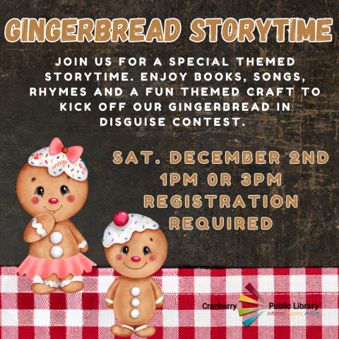 gingerbread storytime flyer