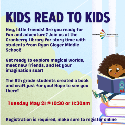 Storytime flyer for kids read to kids