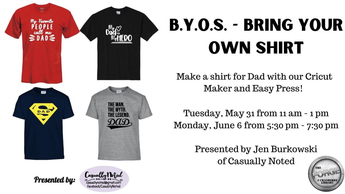 Flyer for Bring Your Own Shirt program