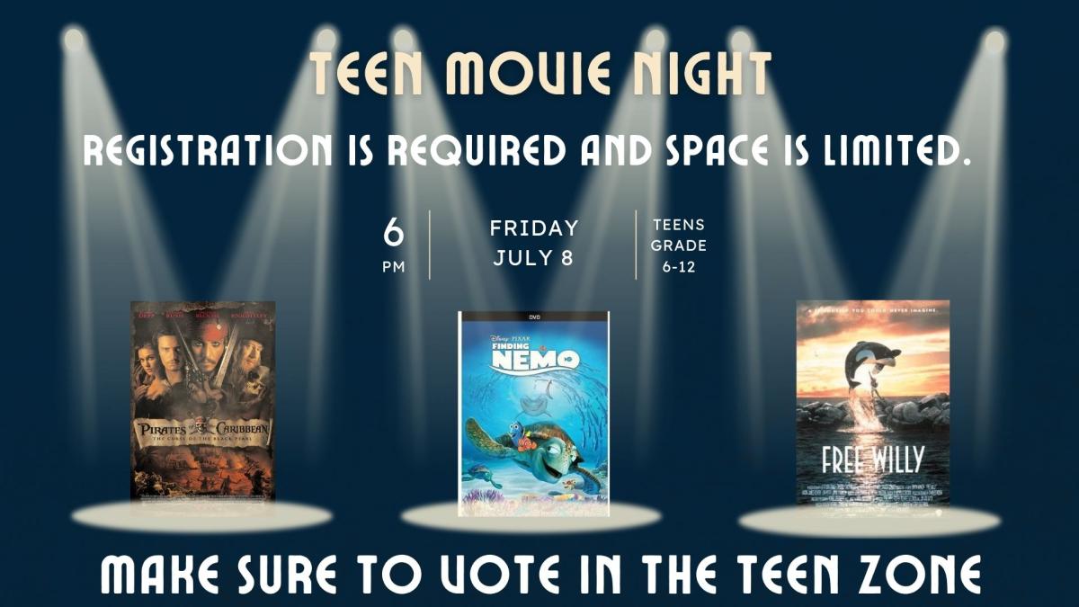 Flyer for Teen Movie Night