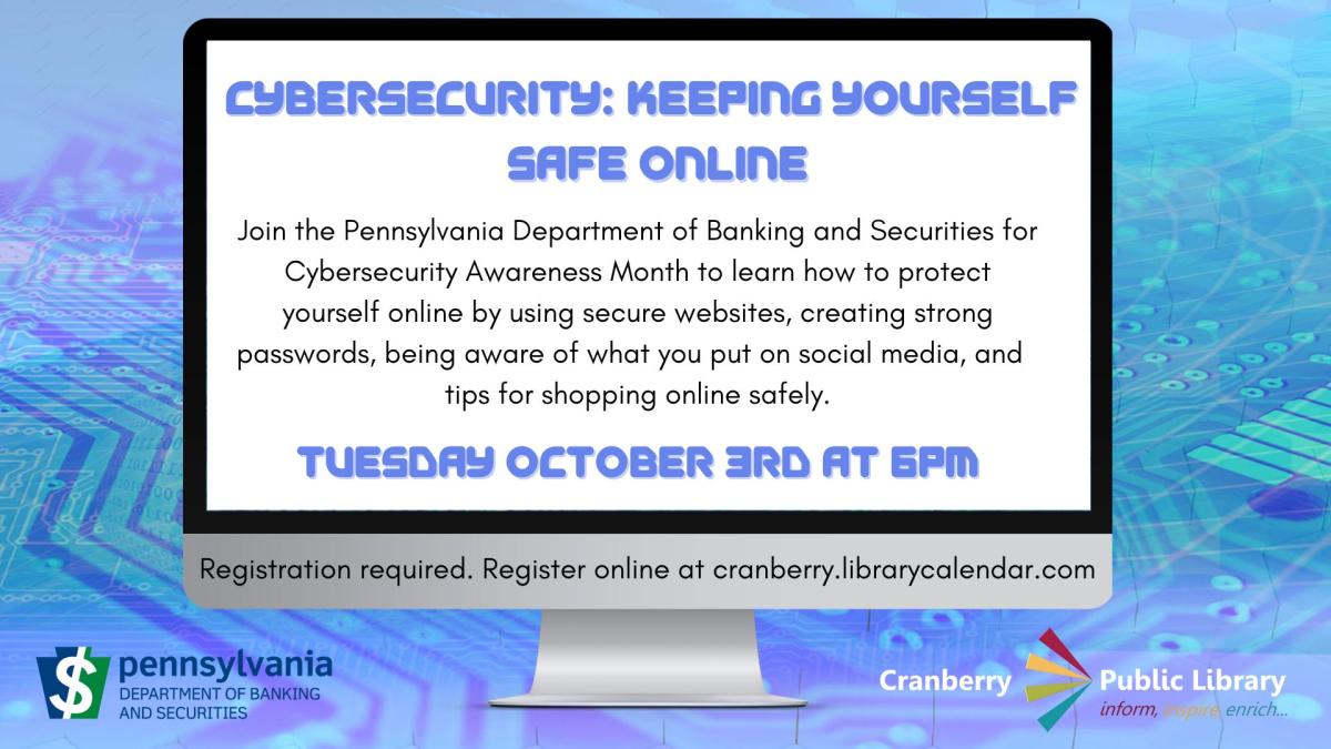 Image of Cybersecurity: Keeping yourself Safe Online Flyer 