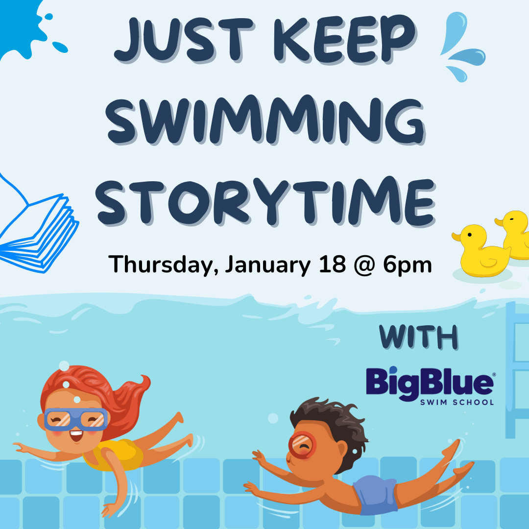 Swimming themed storytime flyer