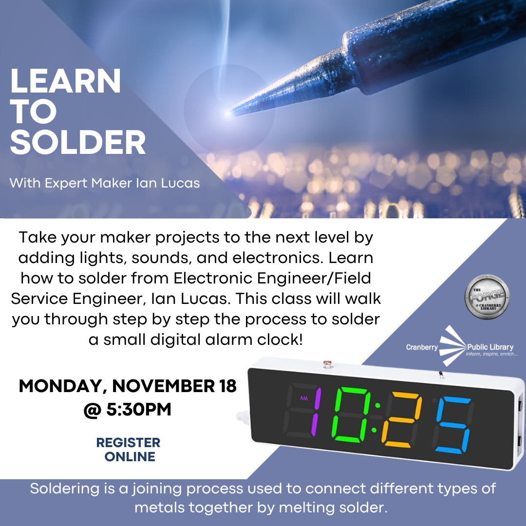 Learn To Solder: Digital Alarm Clock Flyer