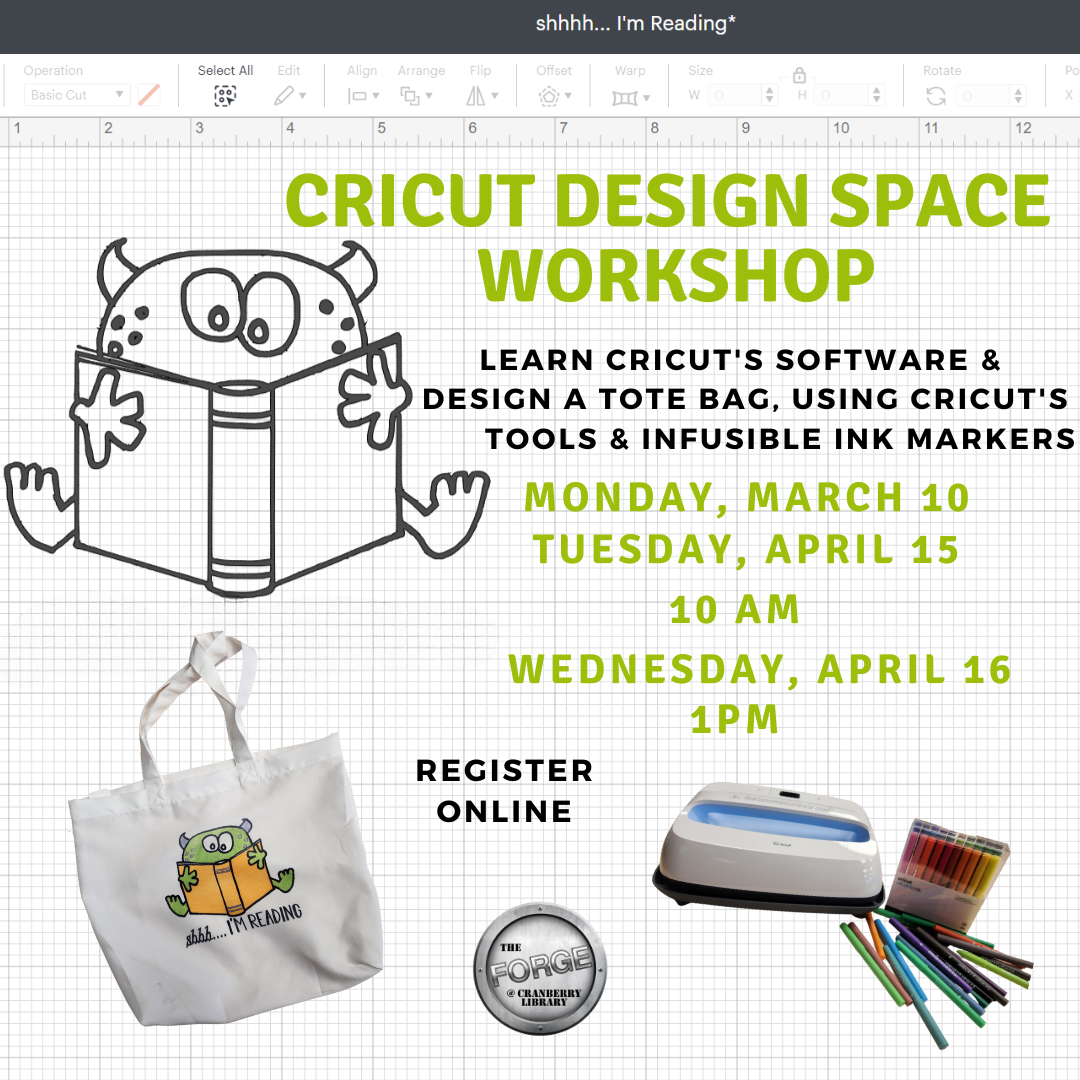 Cricut Design Space Workshop: Infusible Ink Tote Bags Flyer