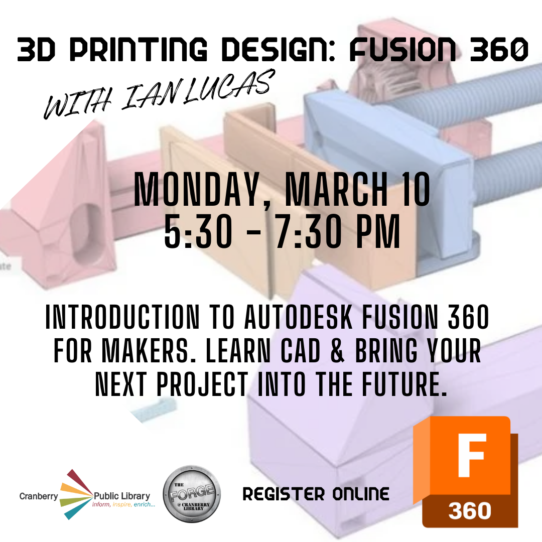 Fusion 360 for Makers 3D Printing Design Flyer