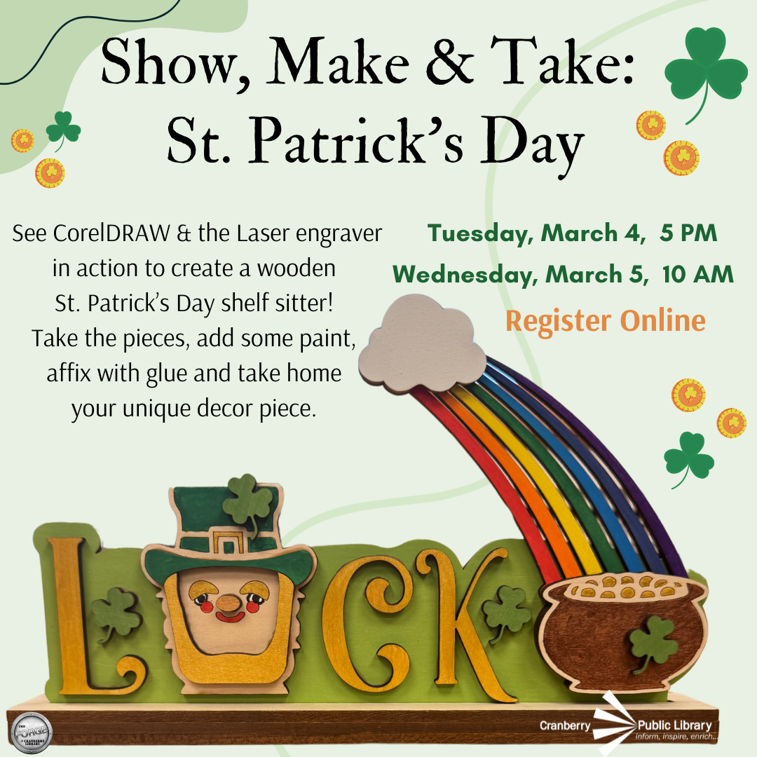 Show, Make & Take St. Patrick's Day Flyer